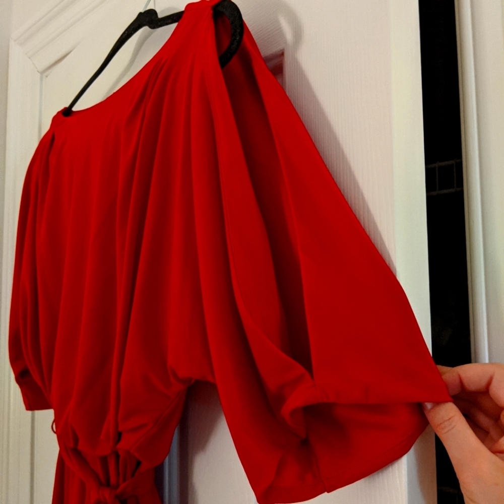 Jessica Simpson Red Dress with Tie Belt